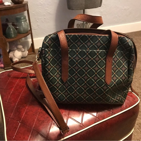 Fossil Rare Brown Leather Doctors Satchel Handbag - Picture 1 of 7